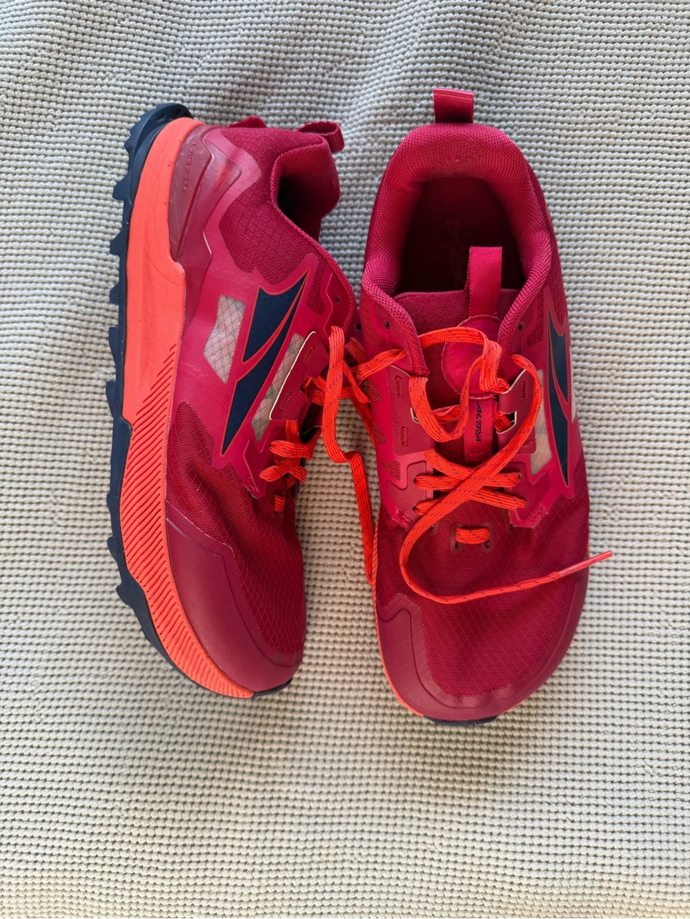 Altra Women's Trail Running Sneakers - Red with Orange Laces